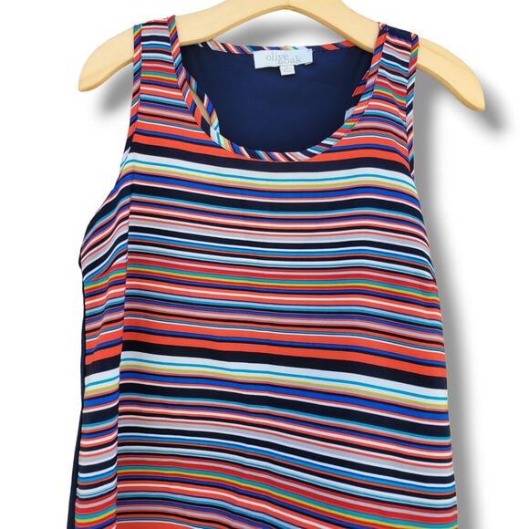 Olive & Oak Women’s Colorful Striped Sleeveless Blouse Small - Picture 2 of 8